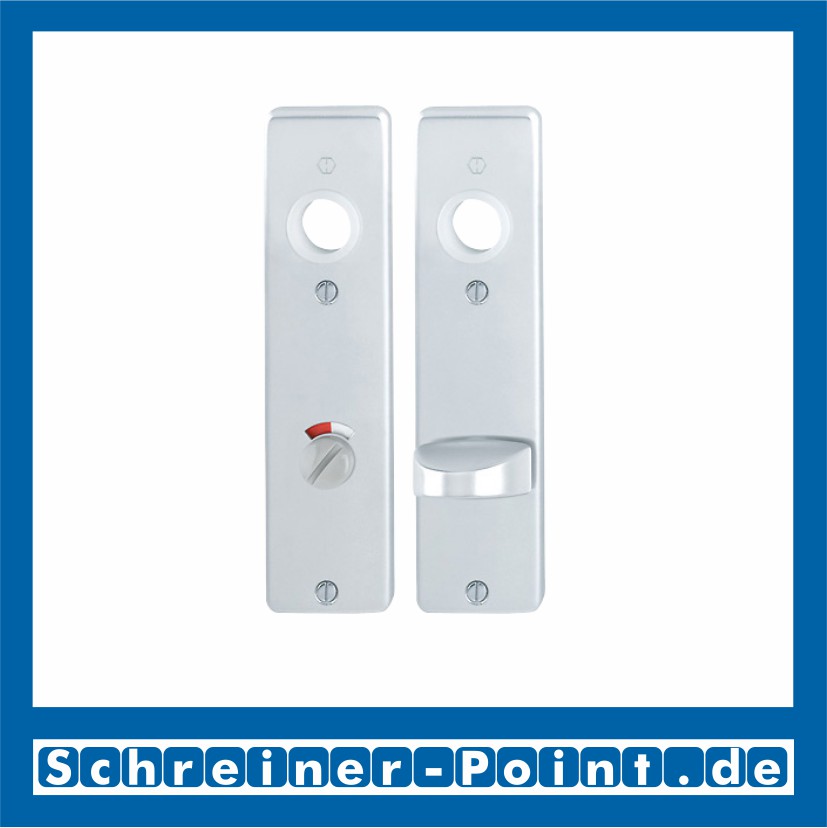 Hoppe Kurzschild 202KP Aluminium F1 Natur  Bad / WC rot / weiss